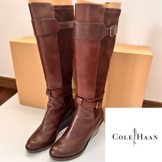 コールハーン(Cole Haan)の美品☆コールハーン ロングブーツ　ウェッジソール(ブーツ)