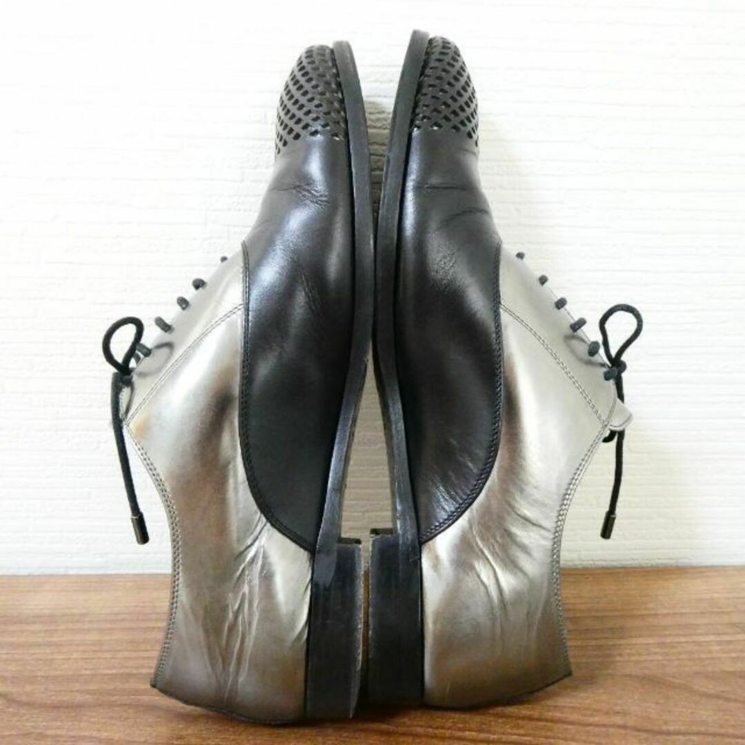 Sergio Rossi(セルジオロッシ)の美品 セルジオロッシ パテント レザー メッシュ レースアップ 革靴 37 レディースの靴/シューズ(ローファー/革靴)の商品写真