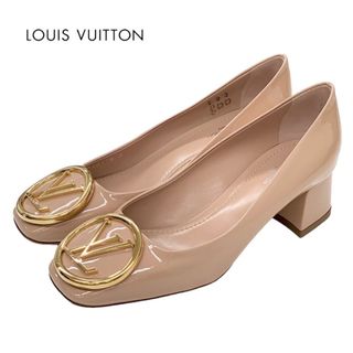 ルイヴィトン(LOUIS VUITTON)の未使用 ルイヴィトン LOUIS VUITTON マドレーヌライン パンプス 靴 シューズ LVサークル パテント ピンクベージュ ゴールド(ハイヒール/パンプス)