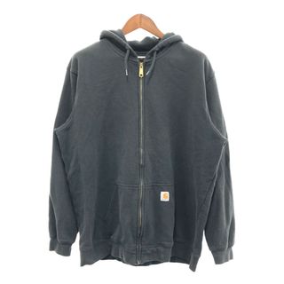 カーハート(carhartt)のCarhartt カーハート フルジップ スウェット パーカー 大きいサイズ ワーク カジュアル ブラック (メンズ 2XL-TALL) 中古 古着 P5216(パーカー)