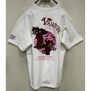 バンソン(VANSON)の＊VANSON×トムとジェリー TOM&JERRY 刺繍 半袖Tシャツ XL(Tシャツ/カットソー(半袖/袖なし))