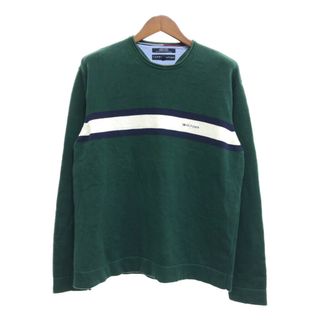 トミーヒルフィガー(TOMMY HILFIGER)の2000年代～ TOMMY HILFIGER トミーヒルフィガー コットン ニット セーター カジュアル グリーン (メンズ L) 中古 古着 P5261(ニット/セーター)