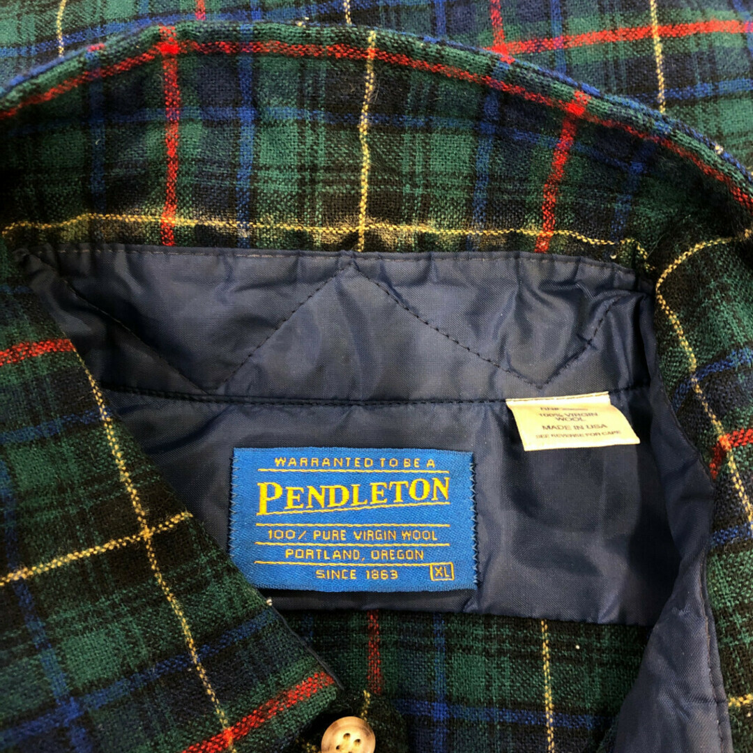 PENDLETON(ペンドルトン)の90年代 USA製 PENDLETON ペンドルトン ネルシャツ 長袖シャツ アメカジ カジュアル エルボーパッチ チェック柄 マルチカラー (メンズ XL) メンズのトップス(シャツ)の商品写真