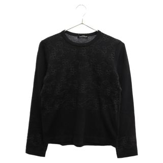 コムデギャルソン(COMME des GARCONS)のtricot COMME des GARCONS トリコ コム デ ギャルソン 01AW フラワーステッチ デザイン ポリクルーネックニット 長袖セーター レディース ブラック TD-T035(ニット/セーター)