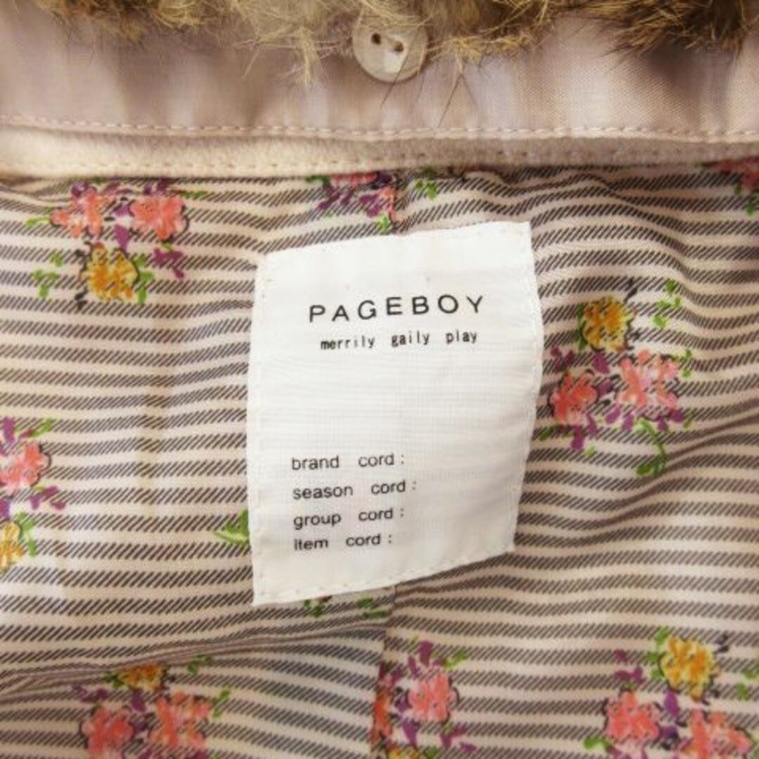 PAGEBOY(ページボーイ)のページボーイ リアルファー付きショートPコート M ピンク 231026CK1R レディースのジャケット/アウター(ピーコート)の商品写真