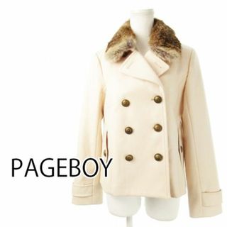 ページボーイ(PAGEBOY)のページボーイ リアルファー付きショートPコート M ピンク 231026CK1R(ピーコート)