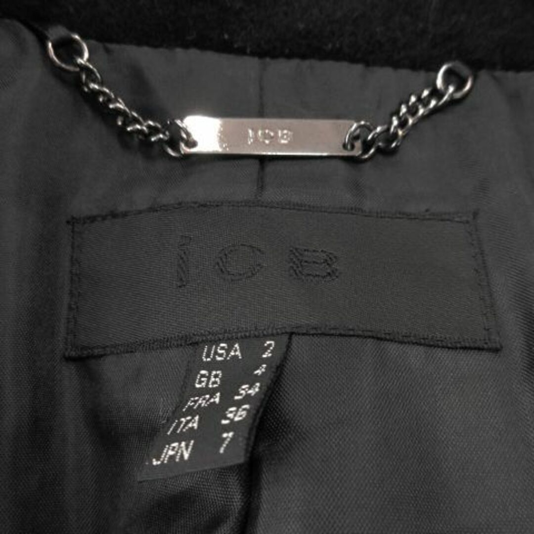 ICB(アイシービー)のICB ビッグカラーロングコート リボン 7 黒 231106AO2R レディースのジャケット/アウター(ロングコート)の商品写真