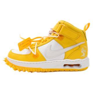 ナイキ(NIKE)のNIKE ナイキ ×OFF-WHITE AIR FORCE 1 MID SP LTHR DR0500-101 オフホワイト エアフォース1ミッド スニーカー ホワイト/イエロー US10/28cm(スニーカー)