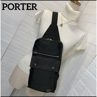 PORTER - 【極美品】ポーター ボディバック キャンバス 黒 肩掛け 斜め