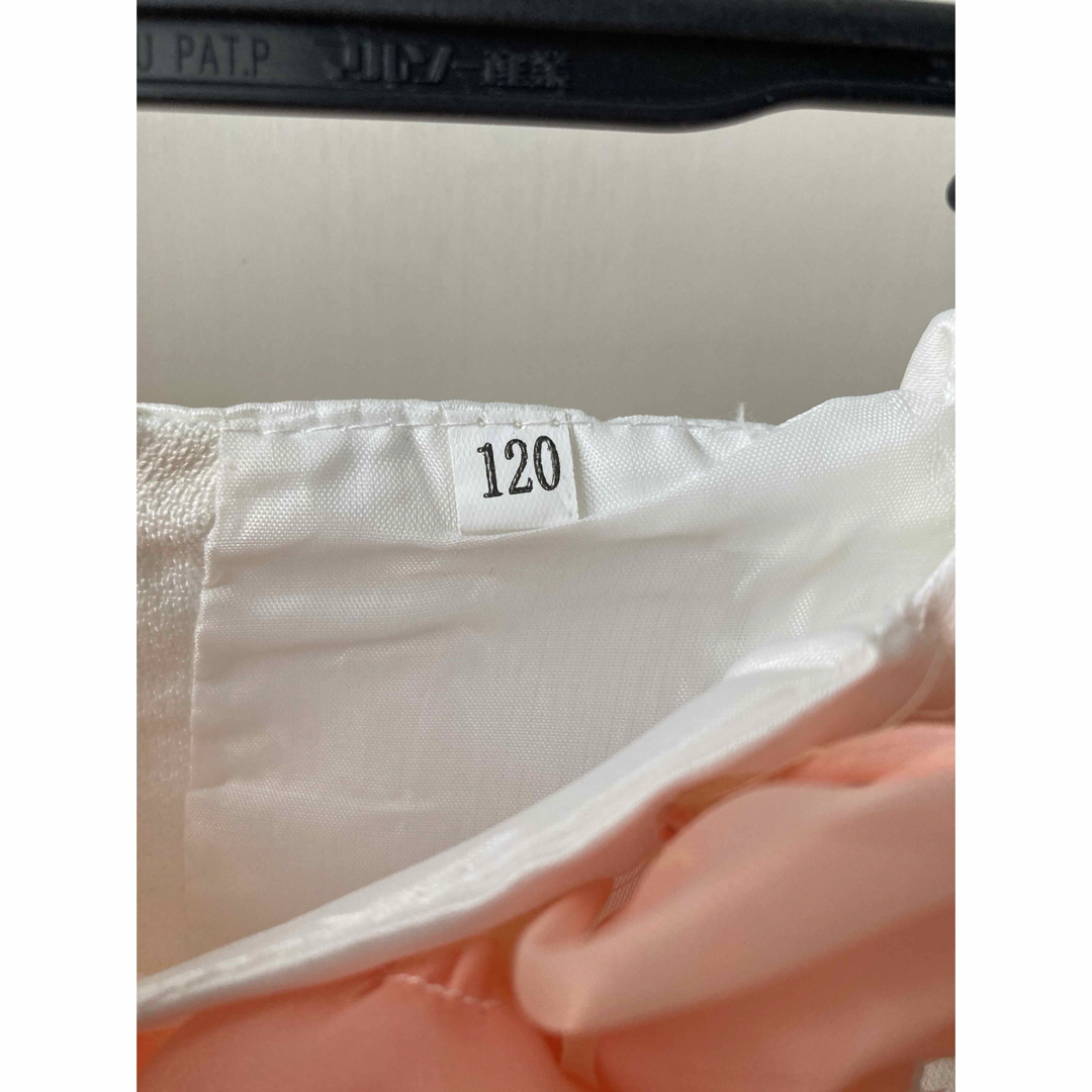 キッズ　ドレス　120 白とピンク キッズ/ベビー/マタニティのキッズ服女の子用(90cm~)(ドレス/フォーマル)の商品写真