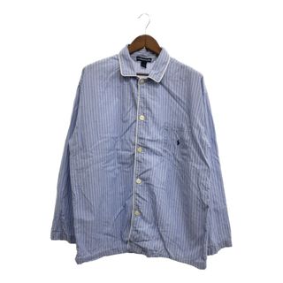 ポロラルフローレン(POLO RALPH LAUREN)のPolo by Ralph Lauren ポロ ラルフローレン コットン パジャマシャツ カジュアル ストライプ ブルー (メンズ L) 中古 古着 P5324(シャツ)