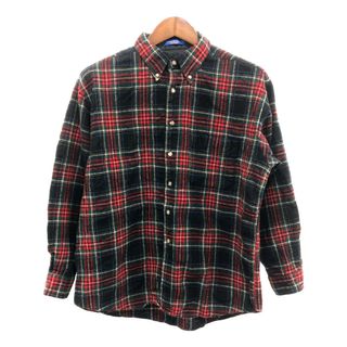 ペンドルトン(PENDLETON)の90年代 USA製 PENDLETON ペンドルトン ウール ボタンダウン チェック ネルシャツ カジュアル レッド (メンズ XL) 中古 古着 P5336(シャツ)