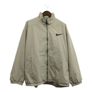 ナイキ(NIKE)の90年代 NIKE ナイキ ウィンドブレーカー ジャケット 大きいサイズ アウター スウォッシュロゴ ベージュ (メンズ XXL) 中古 古着 P5498(ブルゾン)