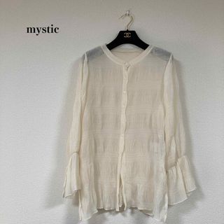 ミスティック(mystic)の＊新品•未使用タグ付＊ mystic ふわふわ フリル サイドスリット FREE(シャツ/ブラウス(長袖/七分))