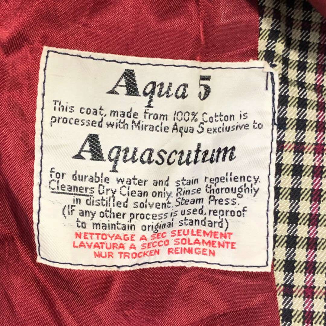 60年代 カナダ製 Aquascutum アクアスキュータム チェック トレンチ コート ヴィンテージ マルチカラー (メンズ 40 Reg) 中古 古着 P5530 メンズのジャケット/アウター(トレンチコート)の商品写真