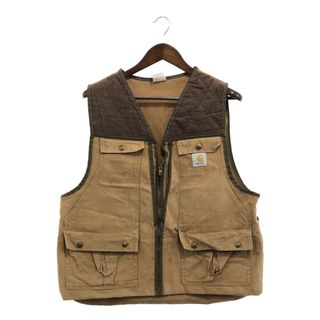 carhartt - 90年代 USA製 Carhartt カーハート ハンティング ダック ベスト アウトドア ブラウン (メンズ LARGE) 中古 古着 P5560