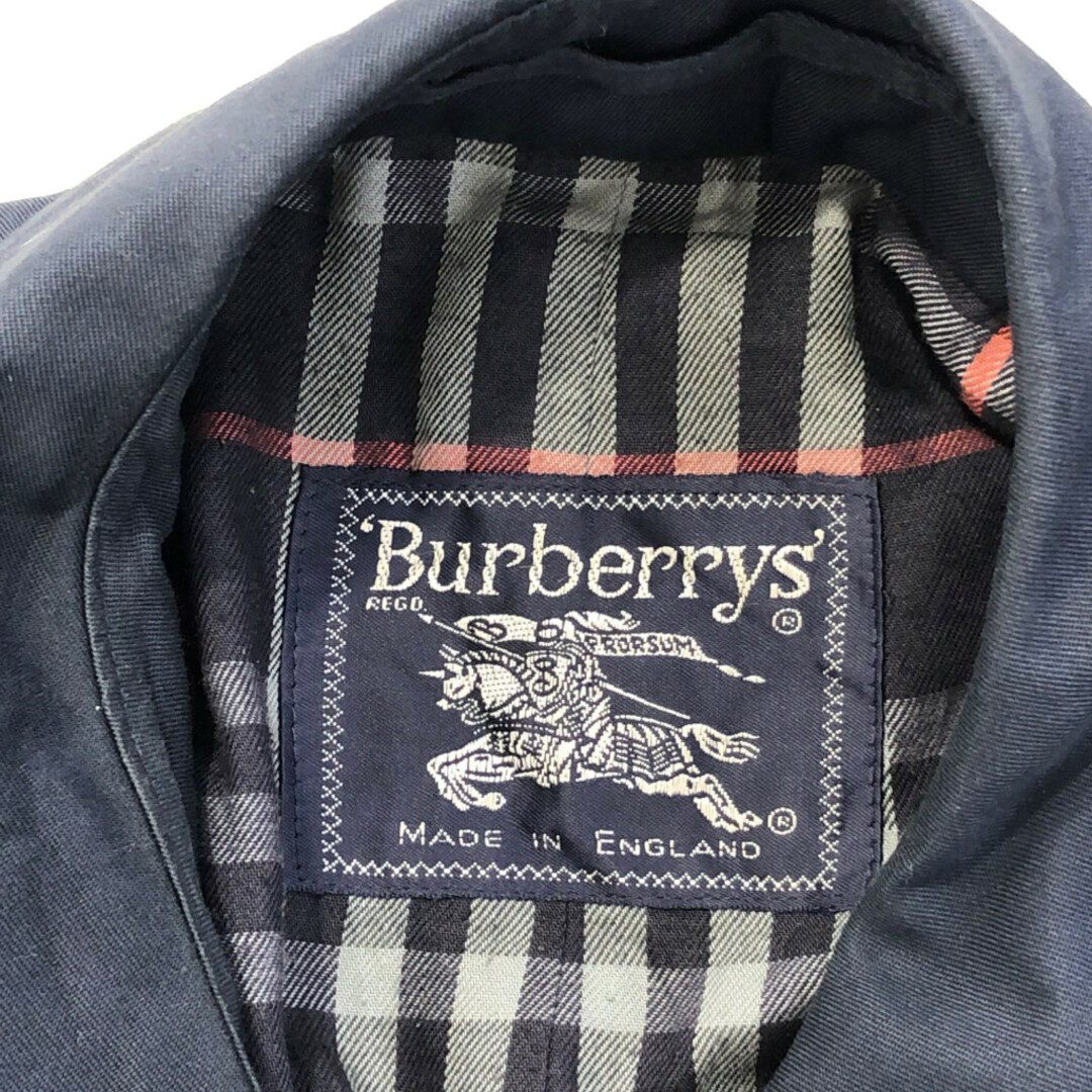 BURBERRY(バーバリー)の90年代 イングランド製 Burberrys バーバリーズ トレンチコート アウター Burberry バーバリー ネイビー (メンズ 54) 中古 古着 P5561 メンズのジャケット/アウター(トレンチコート)の商品写真