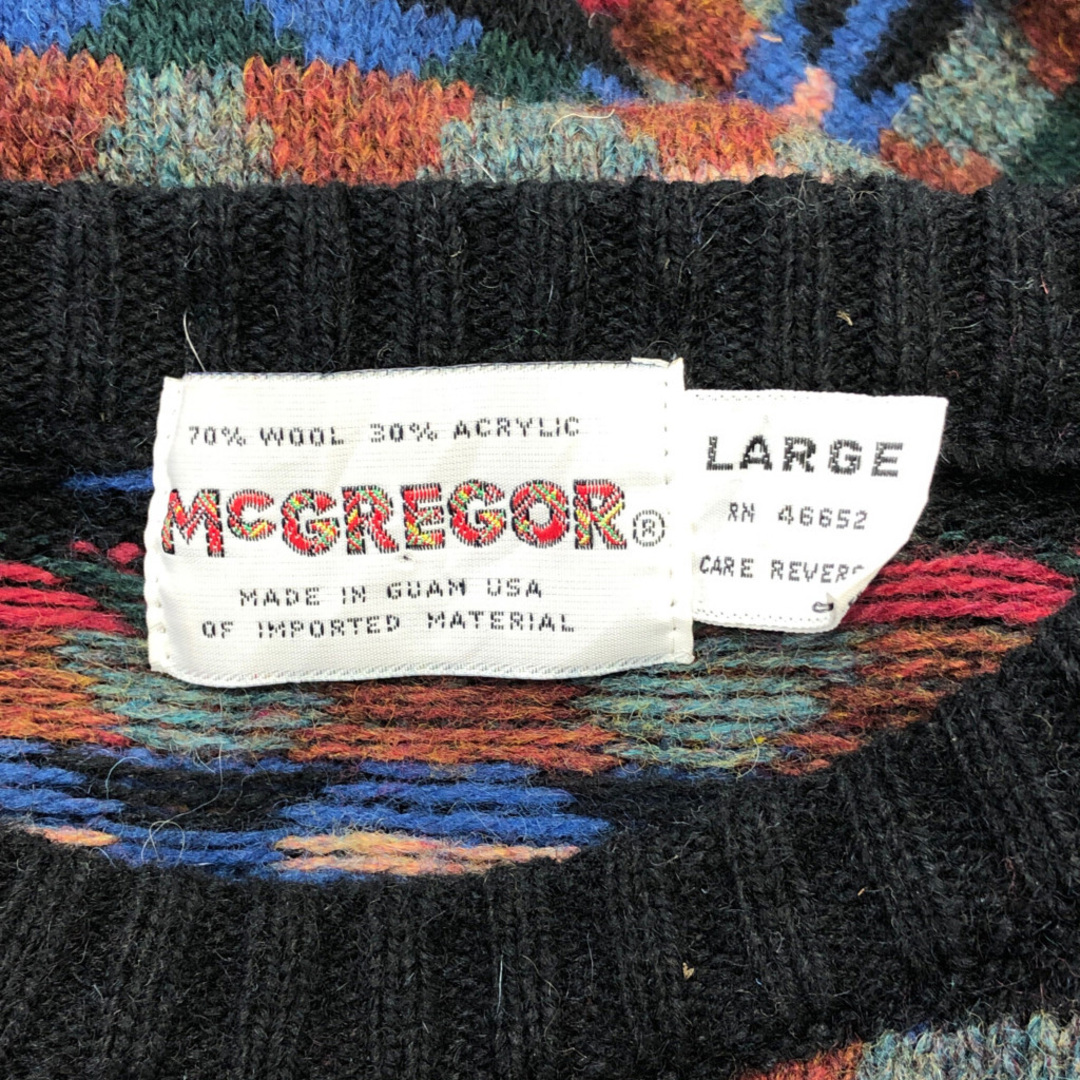 McGREGOR - 90年代 USA製 McGregor マックレガー 総柄 ウール ニット