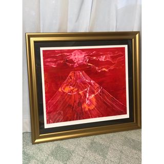 深見東州 大型オリジナルシルリトグラフ「富士と天女の羽衣」直筆サイン 絵画(絵画/タペストリー)