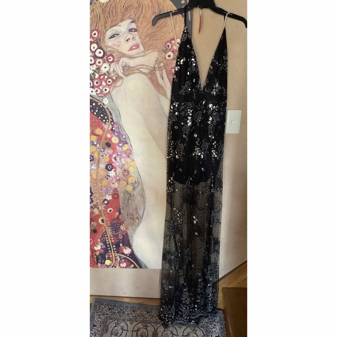 TADASHI SHOJI(タダシショウジ)の新品 USAロングドレス SILVER BLACK S レディースのフォーマル/ドレス(ロングドレス)の商品写真