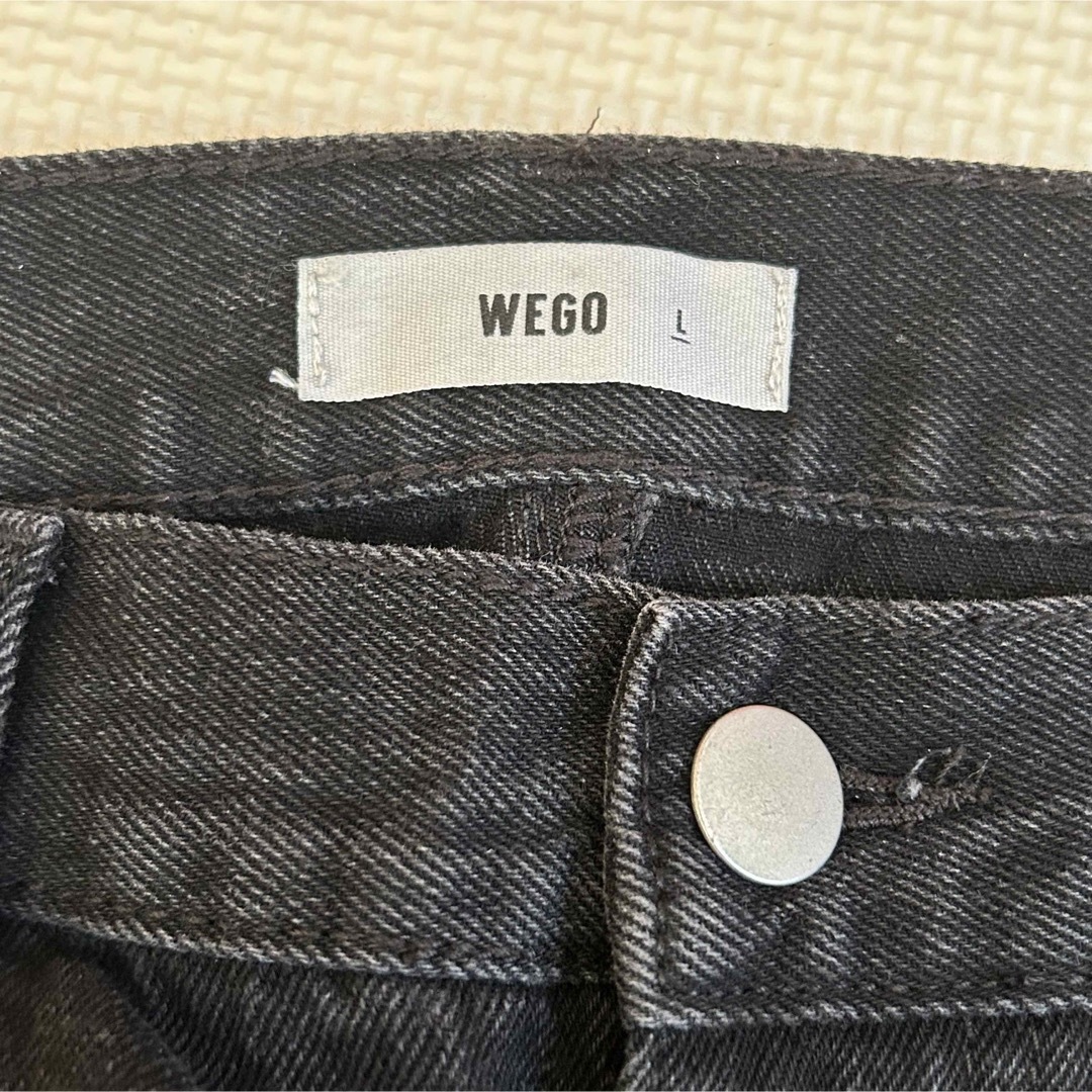 WEGO(ウィゴー)のWEGO✨ダメージワイドストレートパンツL黒  レディースのパンツ(デニム/ジーンズ)の商品写真
