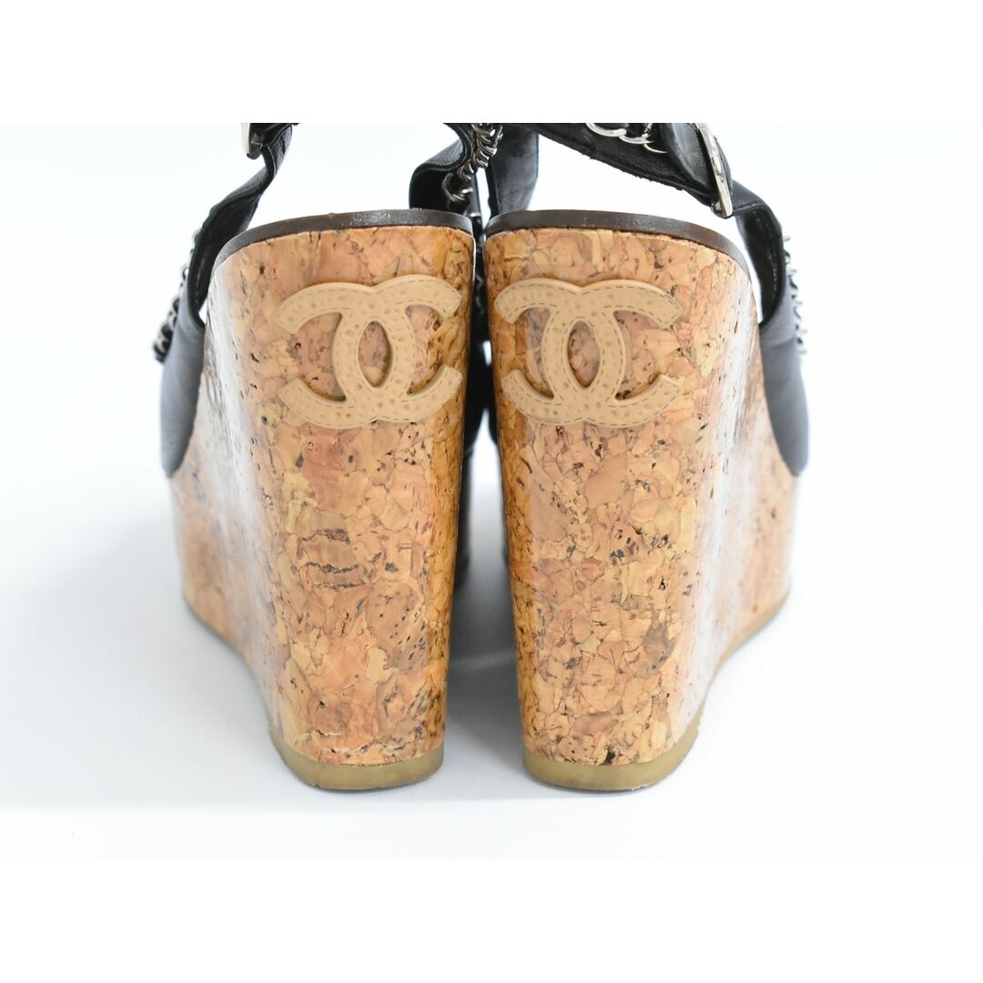 CHANEL - 本物 シャネル CHANEL ココマーク チェーン ウェッジ CHANEL - 本物 シャネル CHANEL ココマーク チェーン ウェッジ