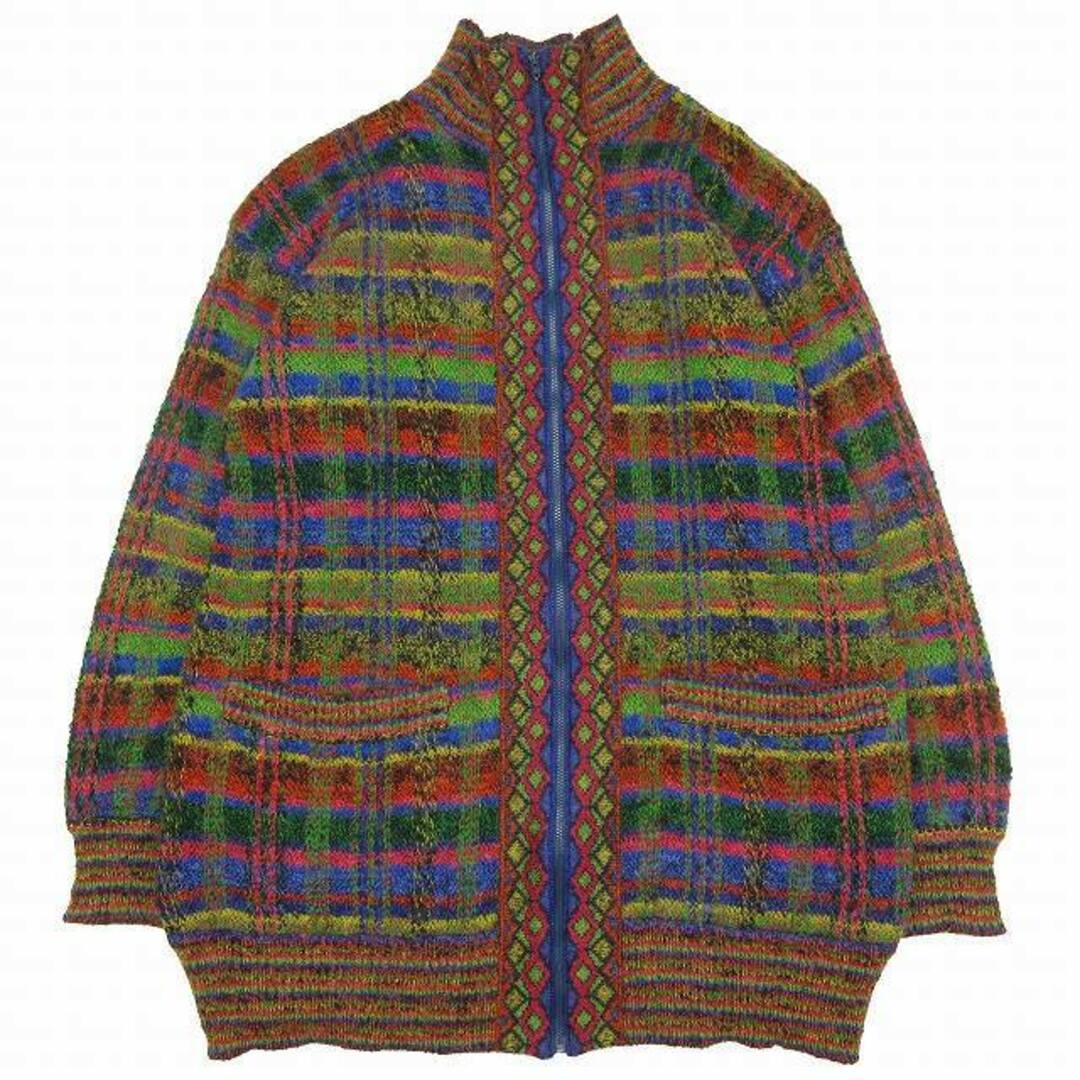 56cm着丈ミッソーニ MISSONI モヘア ブレンド ジップ ニット カーディガン