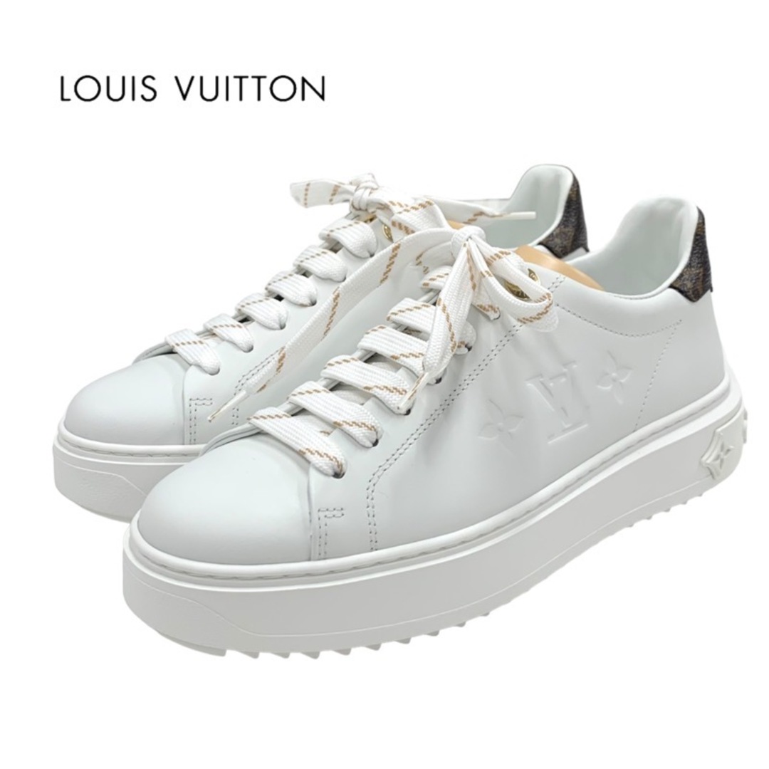 ルイヴィトン LOUIS VUITTON タイムアウトライン スニーカー 靴 シューズ レザー ホワイト ブラウン 未使用 モノグラム チャームTieel_靴ALL