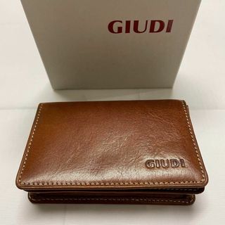 ジウディ(GIUDI)のGIUDI ジウディ イタリア製 ガビアーノレザー二つ折り財布 ブラウン 未使用(コインケース/小銭入れ)