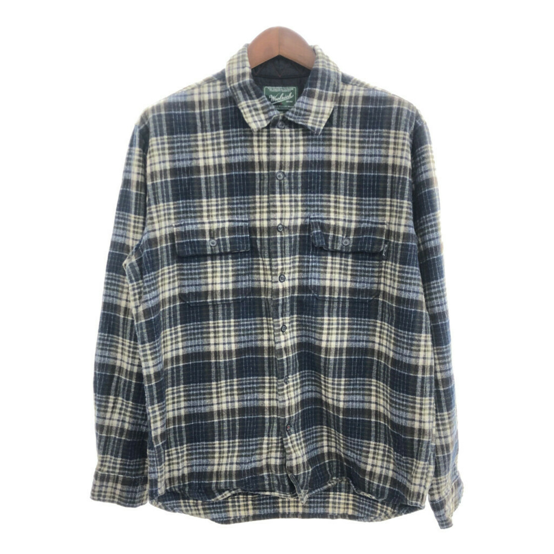 WOOLRICH(ウールリッチ)のWOOLRICH ウールリッチ ウール チェック 長袖シャツ アメカジ フラップポケット カジュアル マルチカラー (メンズ L) 中古 古着 p5778 メンズのトップス(シャツ)の商品写真