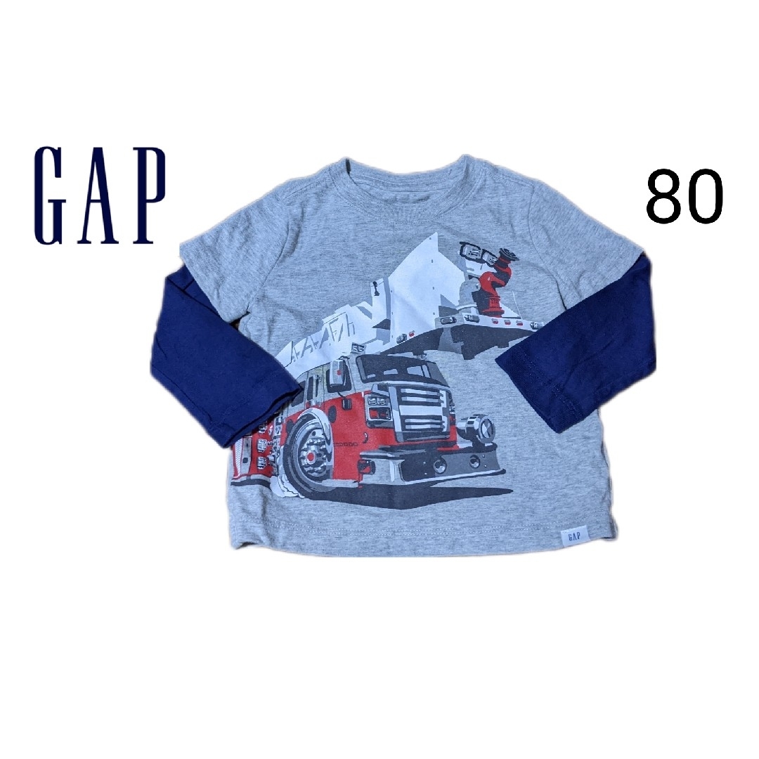 GAP Kids(ギャップキッズ)の訳あり　BABY GAP ロンT 長袖トップス 消防車 80cm男の子　ギャップ キッズ/ベビー/マタニティのベビー服(~85cm)(シャツ/カットソー)の商品写真