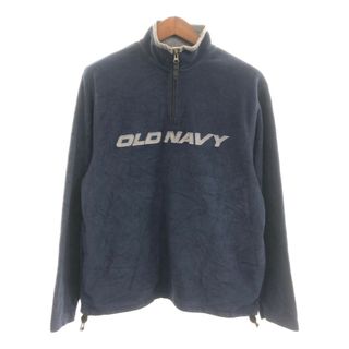 オールドネイビー(Old Navy)のOLD NAVY オールドネイビー ハーフジップ フリース プルオーバー ジャケット 防寒 カジュアル ネイビー (メンズ L) 中古 古着 P5804(その他)