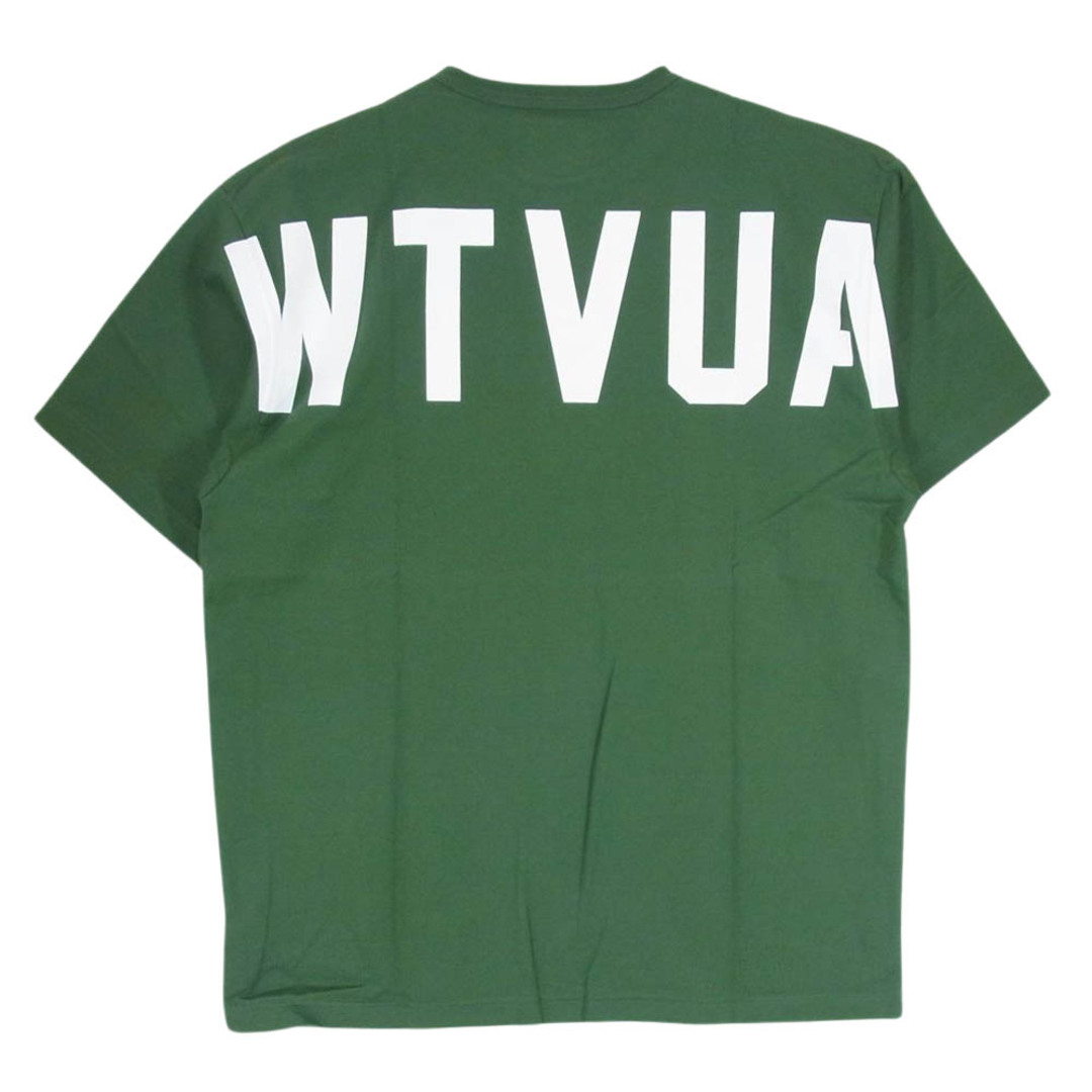 W)taps(ダブルタップス)のWTAPS ダブルタップス 21AW 212ATDT-CSM10 STENCIL SS TEE ステンシル バックロゴ クルーネック Tシャツ ロゴ刺繍 グリーン系 03【新古品】【未使用】【中古】 メンズのトップス(Tシャツ/カットソー(半袖/袖なし))の商品写真