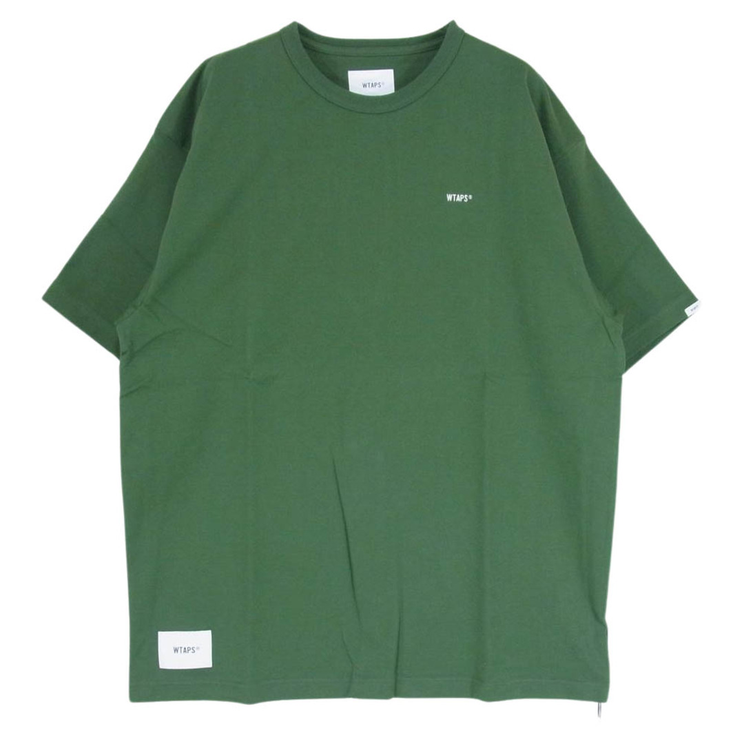 W)taps(ダブルタップス)のWTAPS ダブルタップス 21AW 212ATDT-CSM10 STENCIL SS TEE ステンシル バックロゴ クルーネック Tシャツ ロゴ刺繍 グリーン系 03【新古品】【未使用】【中古】 メンズのトップス(Tシャツ/カットソー(半袖/袖なし))の商品写真