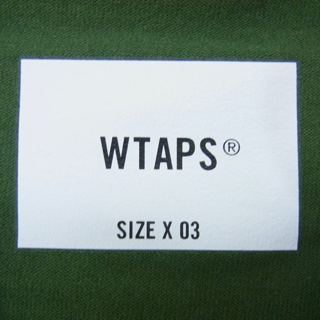 W)taps(ダブルタップス)のWTAPS ダブルタップス 21AW 212ATDT-CSM10 STENCIL SS TEE ステンシル バックロゴ クルーネック Tシャツ ロゴ刺繍 グリーン系 03【新古品】【未使用】【中古】 メンズのトップス(Tシャツ/カットソー(半袖/袖なし))の商品写真