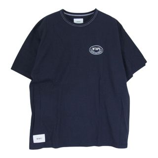 ダブルタップス(W)taps)のWTAPS ダブルタップス 21AW 212ATDT-CSM27 ACADEMY SS／COTTON アカデミー ロゴ プリント Tシャツ 半袖 ネイビー系 03【中古】(Tシャツ/カットソー(半袖/袖なし))