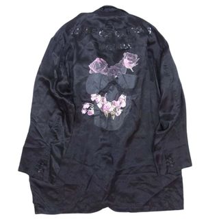 コムデギャルソンオムプリュス(COMME des GARCONS HOMME PLUS)のCOMME des GARCONS HOMME PLUS コムデギャルソンオムプリュス  22SS 花の存在期 PI-J052 oversized cupro blazer バックローズ プリント キュプラ オーバーサイズ ジャケット コート パープル系 M【中古】(その他)