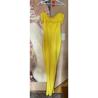 タダシショウジ(TADASHI SHOJI)の新品 USAロングドレス BACK YELLOW S(ロングドレス)