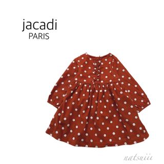 ジャカディ(Jacadi)のjacadi PARIS . 水玉 コーデュロイ フリル ワンピース(ワンピース)