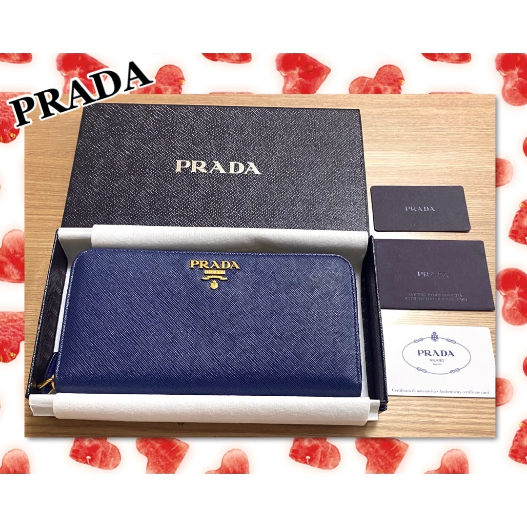 長財布プラダ PRADA 財布 長財布 サフィアーノ ブルー 1ML506  ブルー