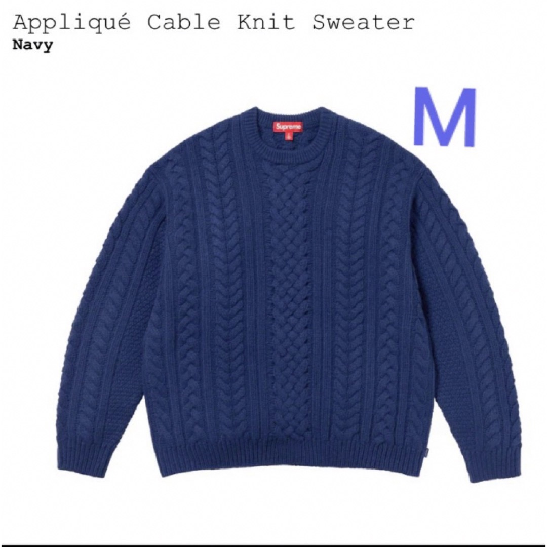 トップスSupreme Applique Cable Knit Sweater   M