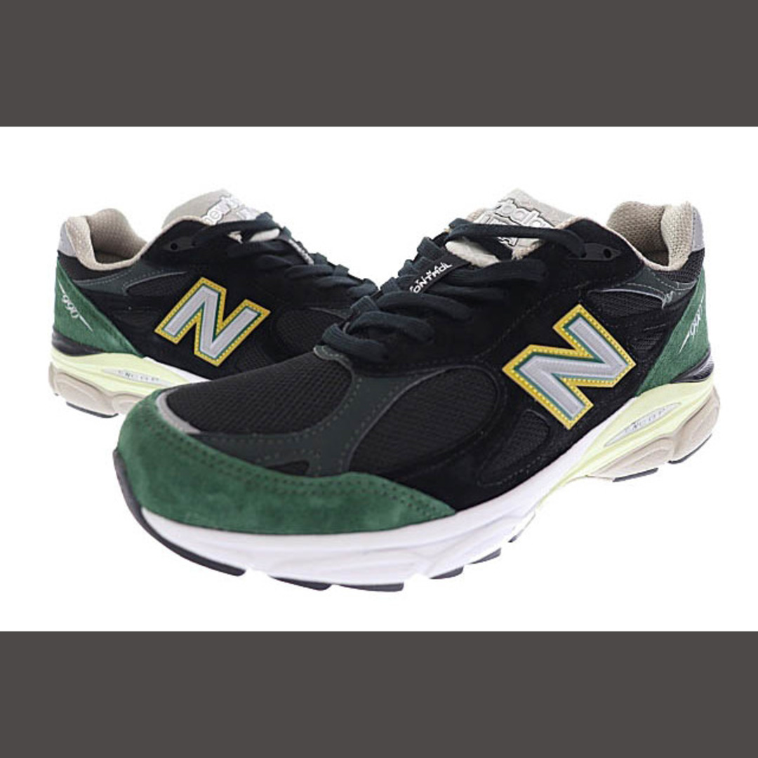 New Balance(ニューバランス)のニューバランス 990V3 スニーカー M990CP3 27.5 黒 緑 ▲■ メンズの靴/シューズ(スニーカー)の商品写真