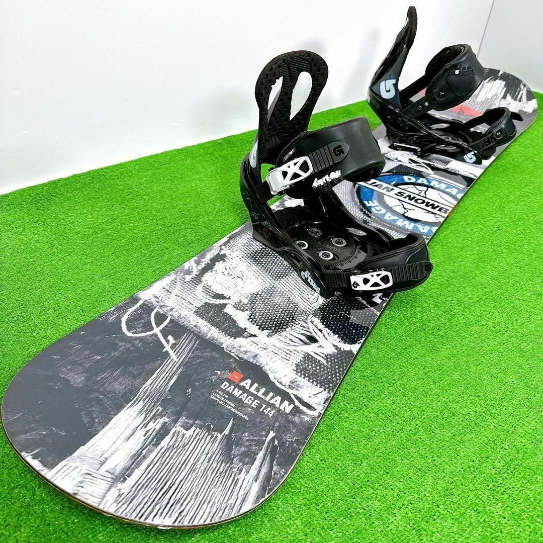 ALLIAN(アライアン)の1698 ALLIAN DAMAGE スノーボード2点セット 144cm スポーツ/アウトドアのスノーボード(ボード)の商品写真
