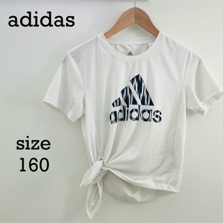 アディダス(adidas)のadidasアディダス⭐︎ロゴ入りサイドリボンＴシャツ160㎝(Tシャツ/カットソー)