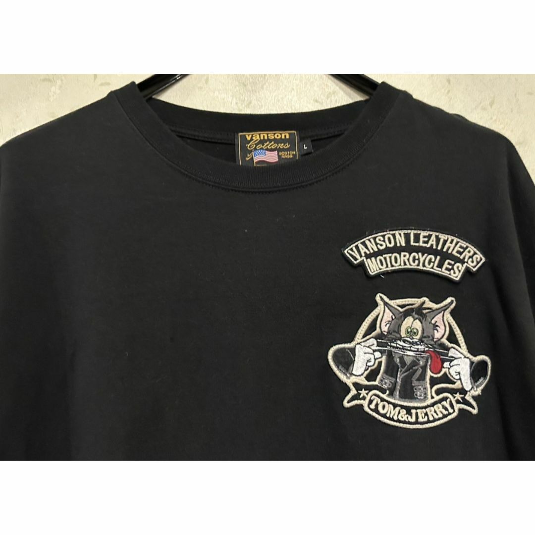VANSON(バンソン)の＊VANSON×トムとジェリー TOM&JERRY 刺繍 長袖Tシャツ L メンズのトップス(Tシャツ/カットソー(七分/長袖))の商品写真
