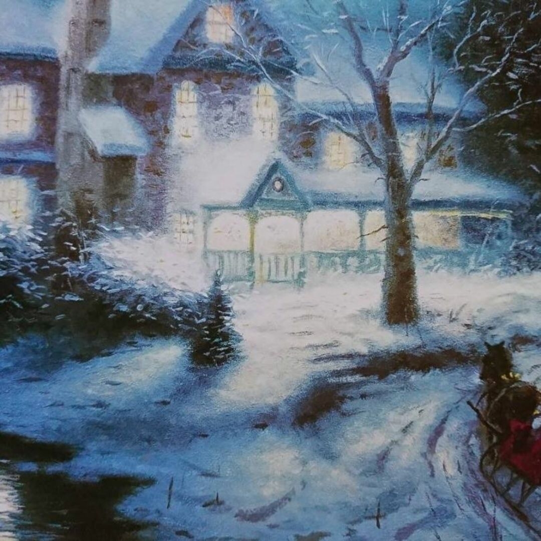 トーマス・キンケイド、Moonlight Sleigh Ride絵画/タペストリー