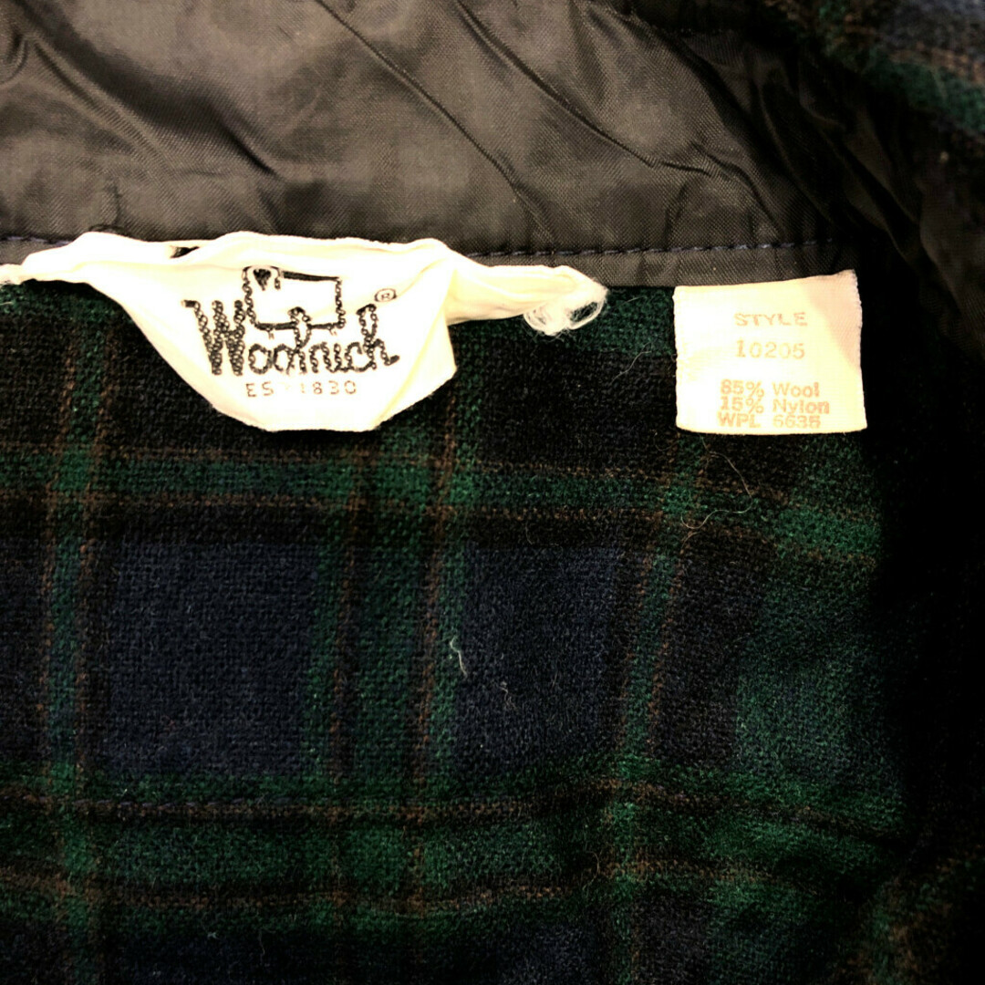 WOOLRICH(ウールリッチ)の70年代 WOOLRICH ウールリッチ ネルシャツ トップス アメカジ ヴィンテージ カジュアル チェック グリーン (メンズ M) 中古 古着 P6030 メンズのトップス(シャツ)の商品写真