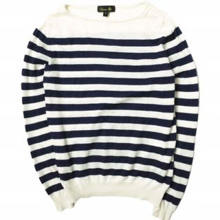 ドゥロワー(Drawer)のDrawer ドゥロワー カシミヤシルク ボートネックボーダーニット 6513-106-0438 1 IVORY/NAVY セーター ハイゲージ プルオーバー トップス【中古】【Drawer】(ニット/セーター)