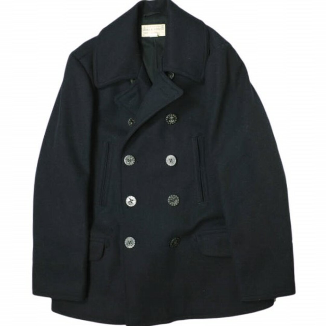 RRL ダブルアールエル 10BUTTON 13STAR WOOL P-COAT 10ボタン13スター ウールピーコート  MNRROTWM5100014 L ネイビー Double RL メルトン Pコート アウター【中古】【RRL】 | フリマアプリ ラクマ