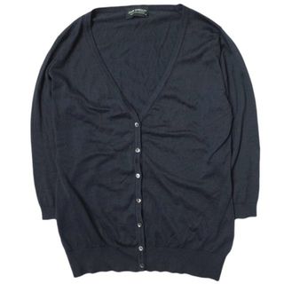 ジョンスメドレー(JOHN SMEDLEY)のJOHN SMEDLEY ジョンスメドレー イギリス製 シーアイランドコットン七分袖Vネックカーディガン M ネイビー ニット トップス【中古】【JOHN SMEDLEY】(カーディガン)